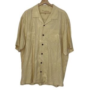 Tommy Bahama Soft Yellow 100% Silk Casual Button Down Sz. XL